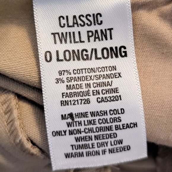 NEW Aeropostale Classic Twill Khaki Pants Size 0 Long - Picture 7 of 7